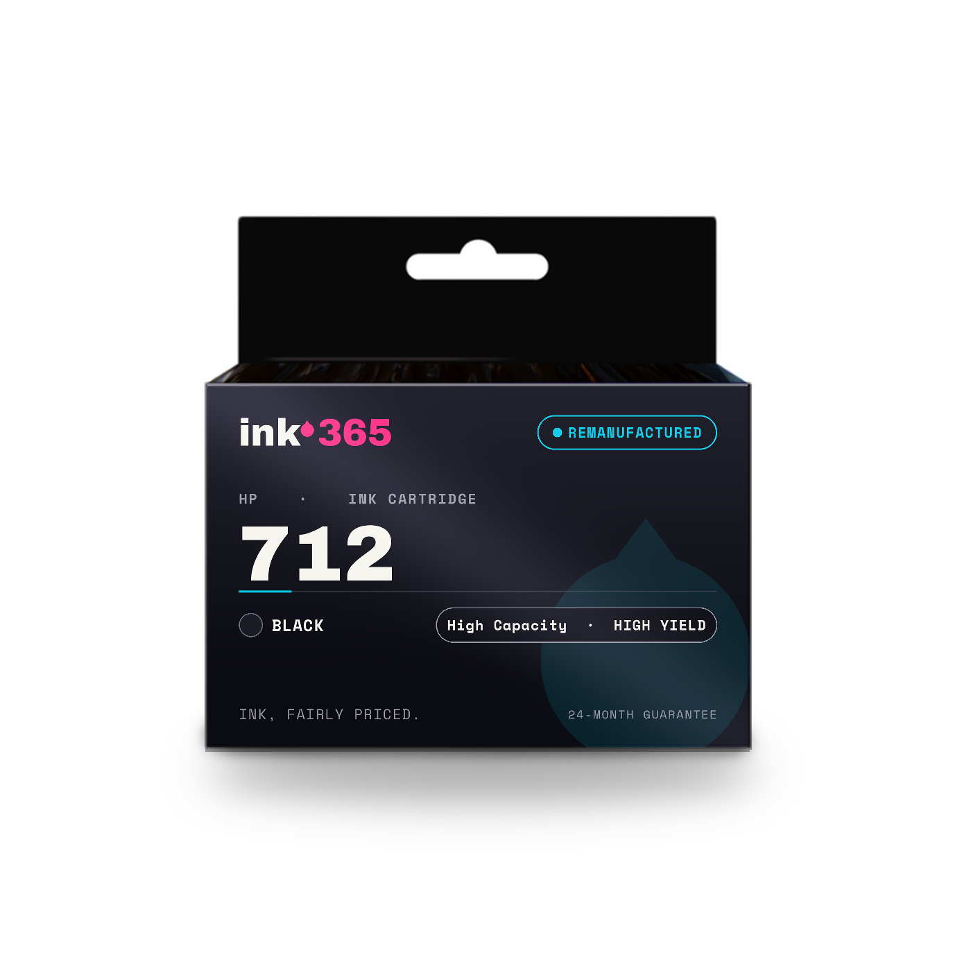HP 712 Black Remanufactured Ink Cartridge (3ED71A) – 80ml