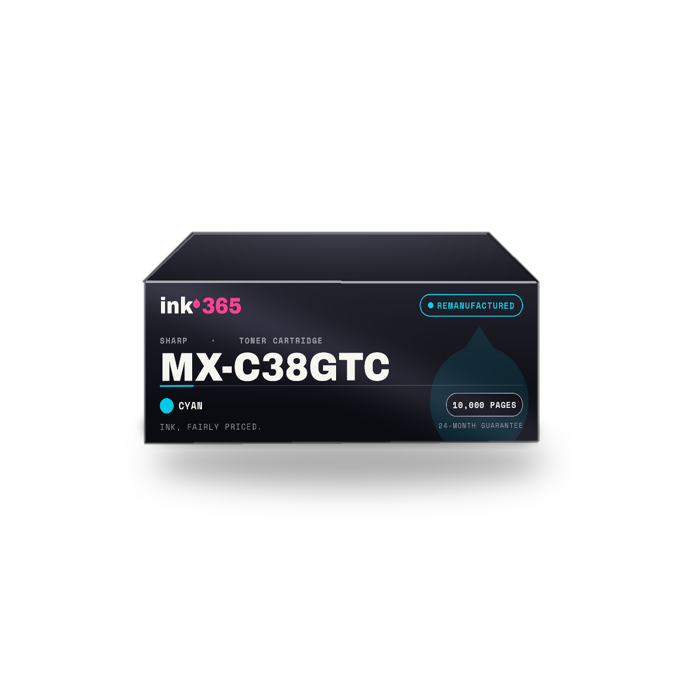 Sharp MX-C38GTC Cyan Remanufactured Copier Toner – 10,000 Pages
