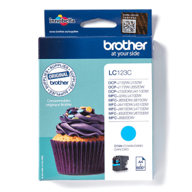 Brother LC123C Cyan Ink Cartridge (LC123C) – 600 Pages