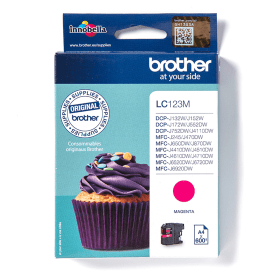 Brother LC123M Magenta Ink Cartridge (LC123M) – 600 Pages