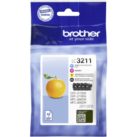 Brother LC3211 Standard Capacity Ink Cartridge Multipack (Black/Cyan/Magenta/Yellow) – LC3211VAL