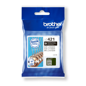 Brother LC421BK Black Ink Cartridge (LC421BK) – 200 Pages