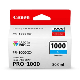 Canon PFI-1000C Cyan Ink Cartridge (0547C001) – 80ml