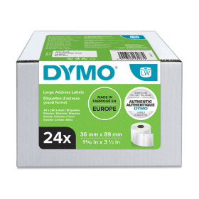 Dymo 13187 LabelWriter Large Address Labels 36mm x 89mm White 24 x 260 (S0722390)