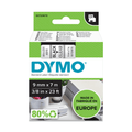 Dymo 40910 D1 Label Tape 9mm x 7m Black on Clear (S0720670)