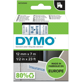 Dymo 45014 D1 Label Tape 12mm x 7m Blue on White (S0720540)