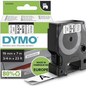 Dymo 45803 D1 Label Tape 19mm x 7m Black on White (S0720830)