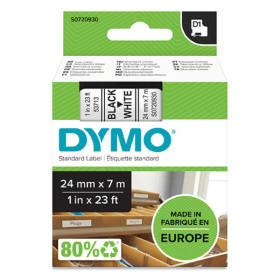 Dymo 53713 D1 Label Tape 24mm x 7m Black on White (S0720930)