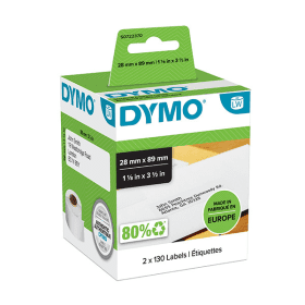 Dymo 99010 LabelWriter Address Labels 89mm x 28mm White 2 x 130 (S0722370)
