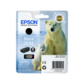 Epson 26XL Black High Capacity Ink Cartridge (C13T26214012) – 500 Pages