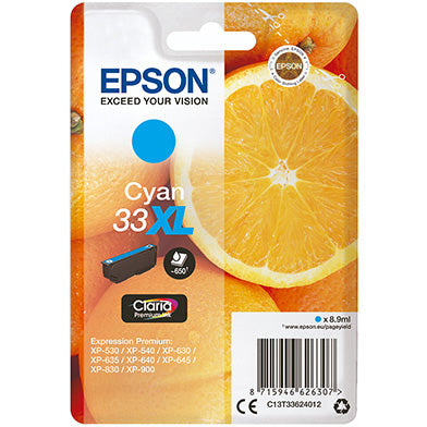 Epson 33XL Cyan Ink Cartridge T3362