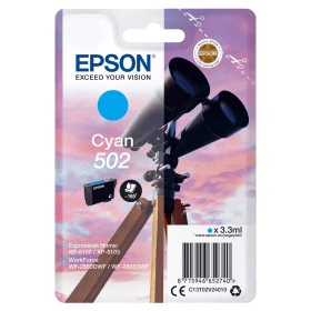Epson 502 Cyan Ink Cartridge (C13T02V24010) – 165 Pages