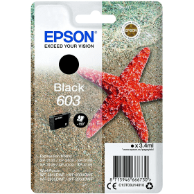 Epson 603 Black Ink Cartridge (C13T03U14010) – 150 Pages