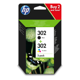 HP 302 Black & Tri-Colour Ink Cartridge Multipack (X4D37AE) - 320 Pages