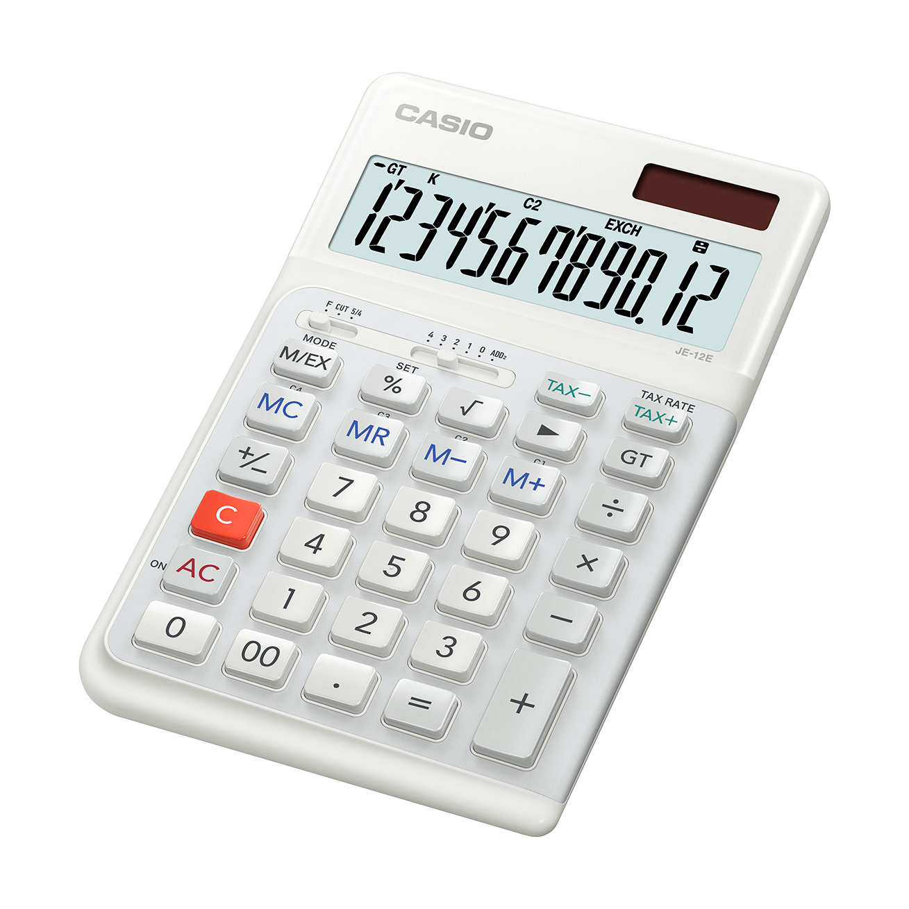 Casio JE-12E 12-Digit Desk Calculator – White
