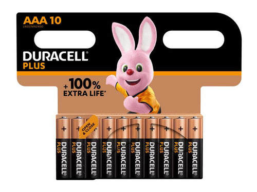 Duracell Plus AAA Alkaline Batteries – Pack of 10