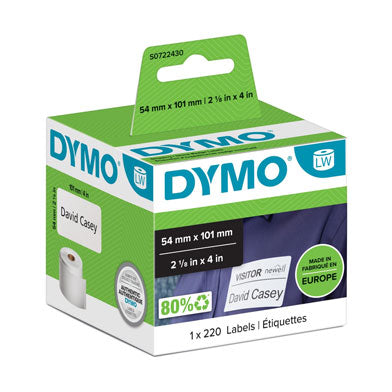 Dymo S0722430 Shipping Name Badge Labels 54x101mm 12 Rolls