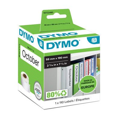 Dymo S0722480 Lever Arch Labels 190x59mm