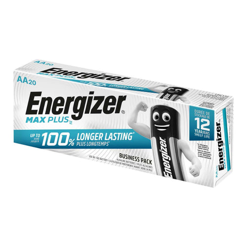 Energizer Max Plus AA Alkaline Batteries – Pack of 20