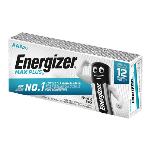 Energizer Max Plus AAA Alkaline Batteries – Pack of 20