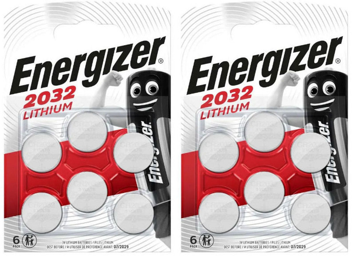 Energizer Lithium CR2032 Lithium Coin Cell Batteries – Pack of 12