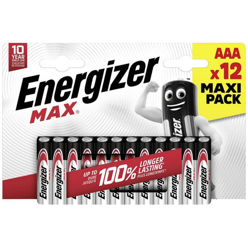 Energizer Max AAA Alkaline Batteries – Pack of 12