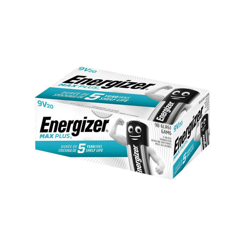 Energizer Max Plus 9V Alkaline Batteries – Pack of 20