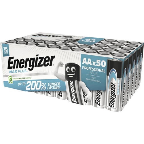 Energizer Max Plus AA Alkaline Batteries – Pack of 50