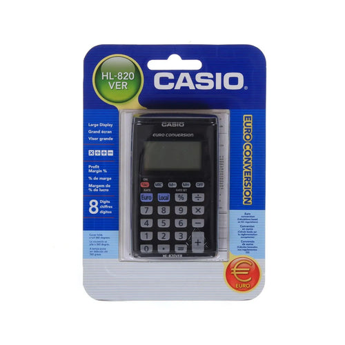 Casio HL-820VER 8-Digit Pocket Calculator – Blue