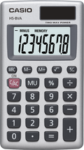 Casio HS-8VA 8-Digit Pocket Calculator – Silver